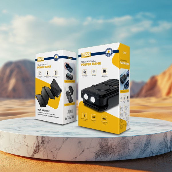 باور بنك وكشاف بالطاقة الشمسية من دينكس ضمان عاميين