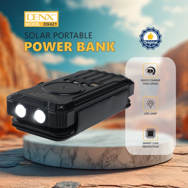 باور بنك وكشاف بالطاقة الشمسية من دينكس ضمان عاميين