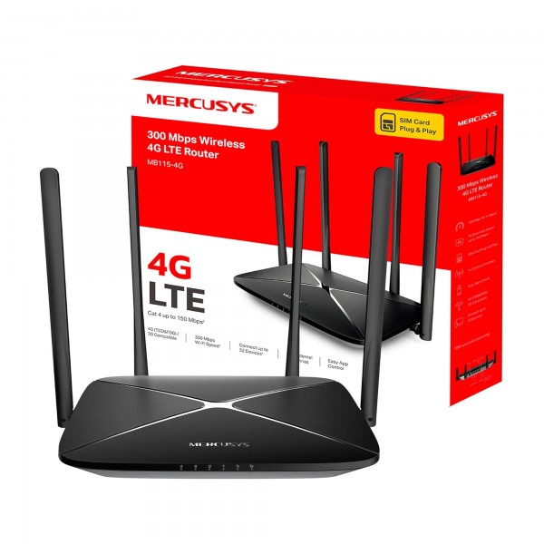 راوتر واى فاى خارق أربعة أنتنا + مدخل شريحة تشغيل سهل