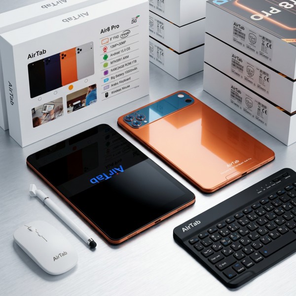 تابلت Airtap Air 8 pro بضمان عام كيبورد و ماوس بلوتوث