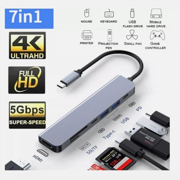 محول متعدد المنافذ  (ناقل سريع - K4 HDMI-PD 100W - مداخل Type-c)