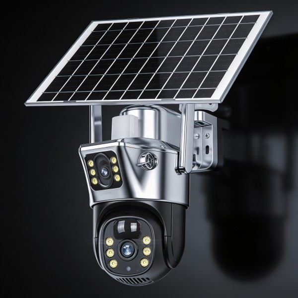 منظومة الأمان المزدوجة V380s - كاميرا طاقة شمسية بعدستين وتتبع ذكي ورؤية ليلية ملونة