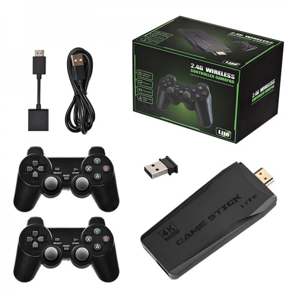 جهاز ألعاب بدقة 4K مع دراعات تحكم