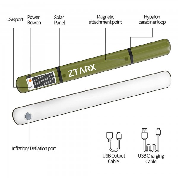 فانوس تخييم قابل لاعادة الشحن والنفخ