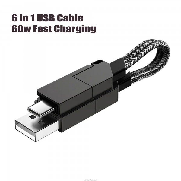 كابل شاحن متعدد الاستخدامات 6 في 1