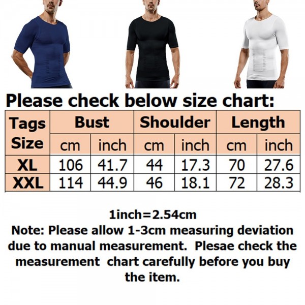 مشد الجسم للرجال باكمام قصيرة ٢XL