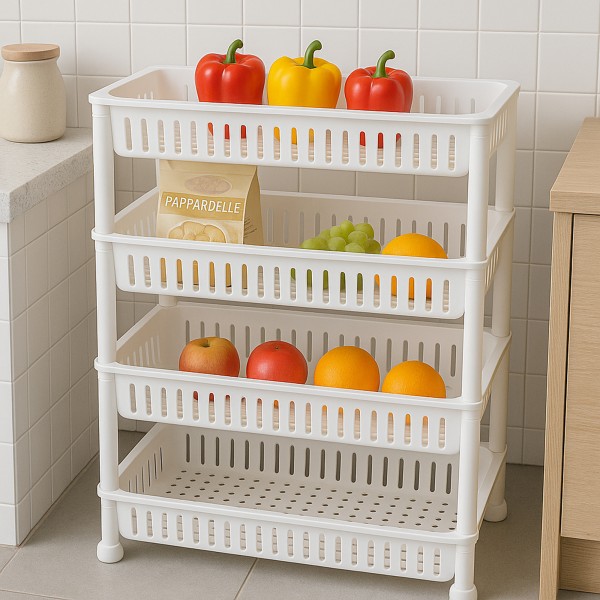 عربة تخزين منزلقة من اربعة دور متحركة