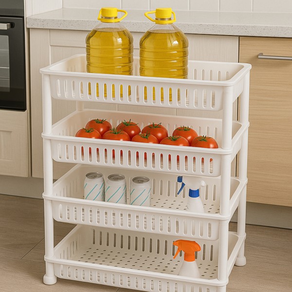 عربة تخزين منزلقة من اربعة دور متحركة