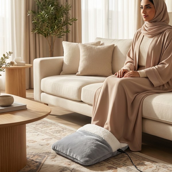 جهاز تدفئة القدم الكهربائى مزود ب وسادة تدفئة مخملية ناعمة