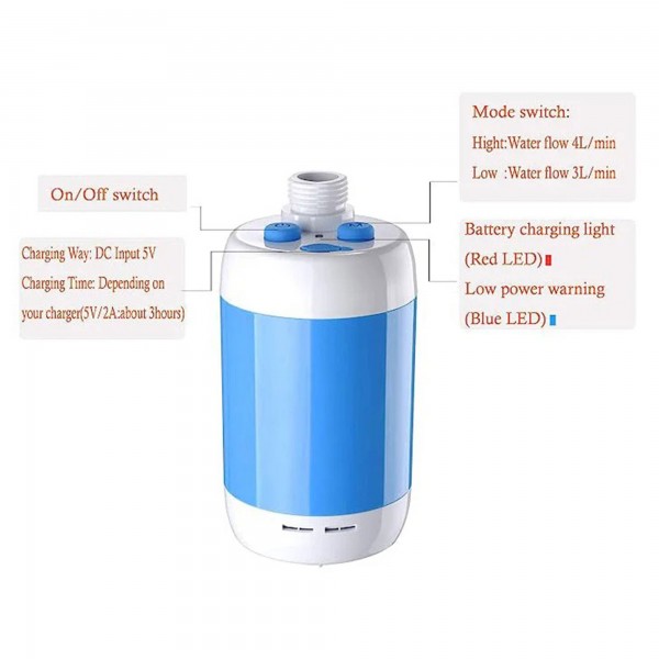 دش يدوي بدون خزان مياه