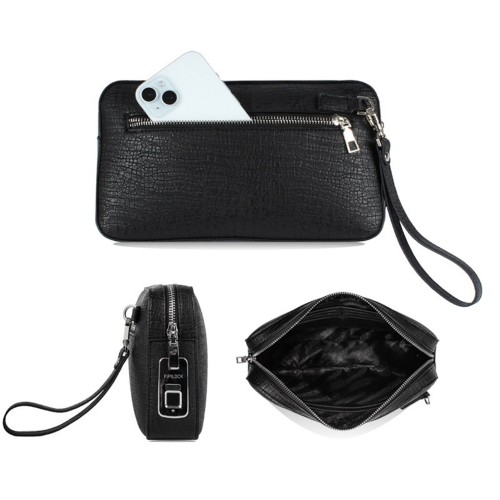 شنطة يد جلدية بقفل بصمة الاصبع