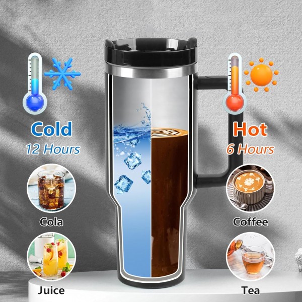 عرض لانش بوكس حرارى مع شنطة هدية مع كوب سعة 1.18 لتر من الفولاذ المقاوم للصدأ