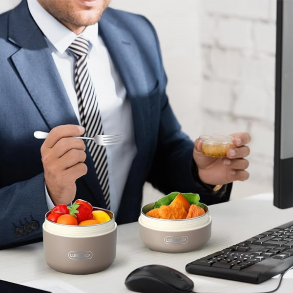 عرض لانش بوكس حرارى مع شنطة هدية مع كوب سعة 1.18 لتر من الفولاذ المقاوم للصدأ