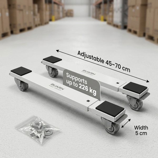 قاعدة غسالة و ثلاجة قابلة للتمدد بعجل 2 قطعة