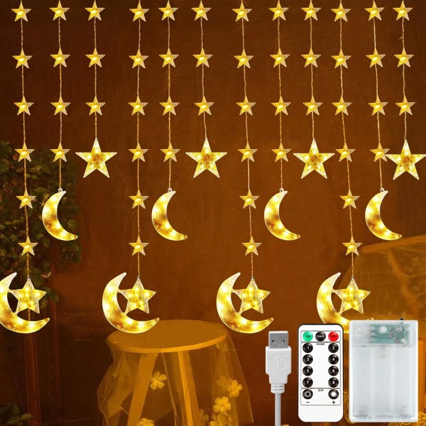 اضواء زينة رمضان على شكل نجوم و هلال 4 متر