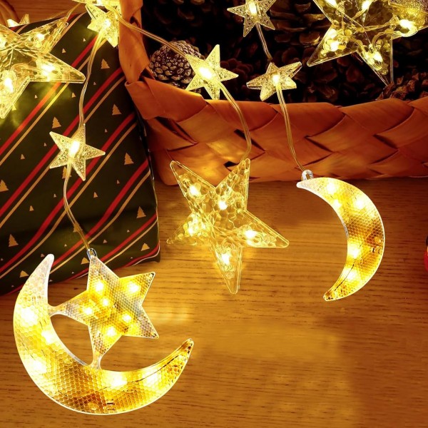 اضواء زينة رمضان على شكل نجوم و هلال 4 متر