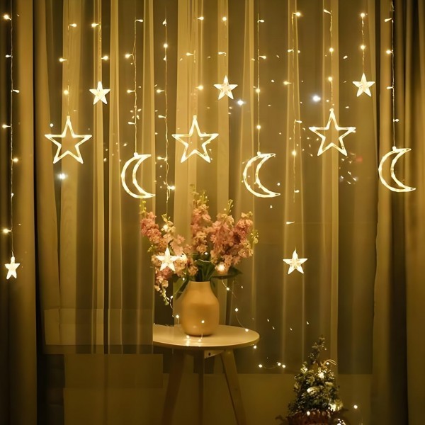 اضواء زينة رمضان على شكل نجوم و هلال 2 متر