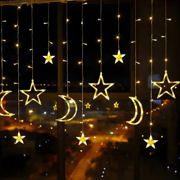 اضواء زينة رمضان على شكل نجوم و هلال 2 متر