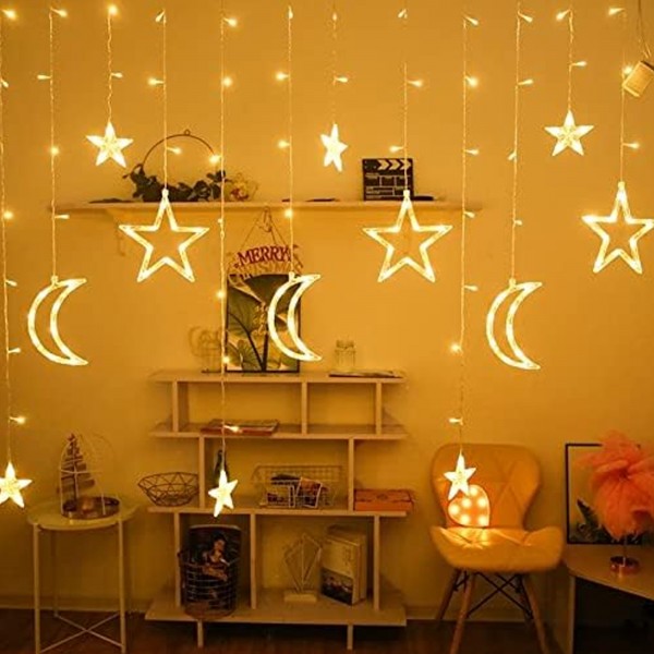 اضواء زينة رمضان على شكل نجوم و هلال 2 متر