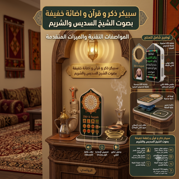 سبيكر  ذكر و قرآن و اضائة خفيفة