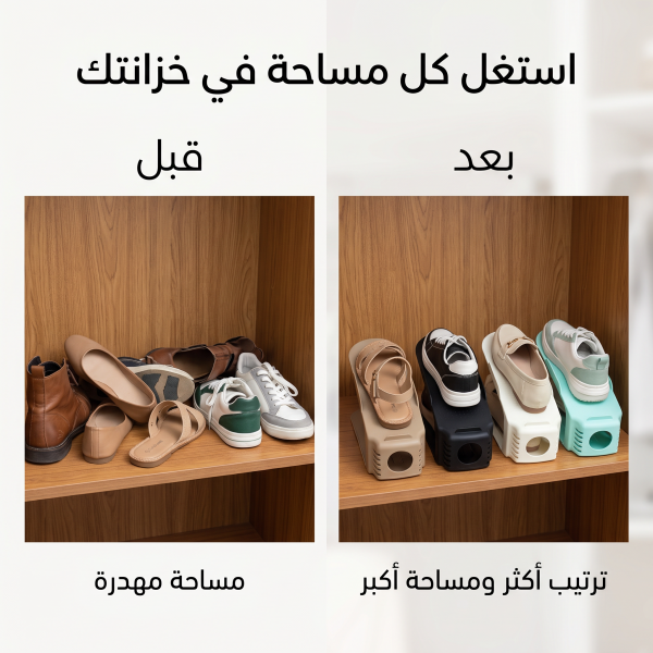 قطعتين منظم الأحذية المزدوج رتب أحذيتك فوق بعض بتكة واحدة