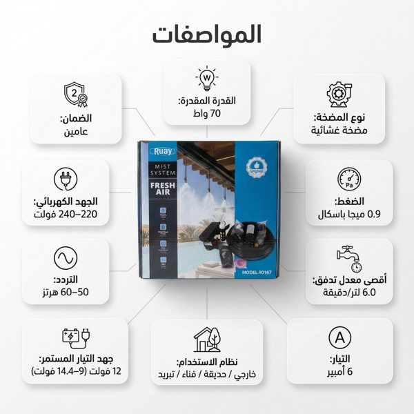 مجموعة رذاذ مع مضخة Ruay بضمان عامين