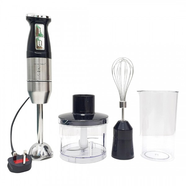 ( مطحنة + هاند بلندر+ مضرب البيض + الدورق+مفرمة الطعام)محضر الطعام 4*1 سيلفر كريست