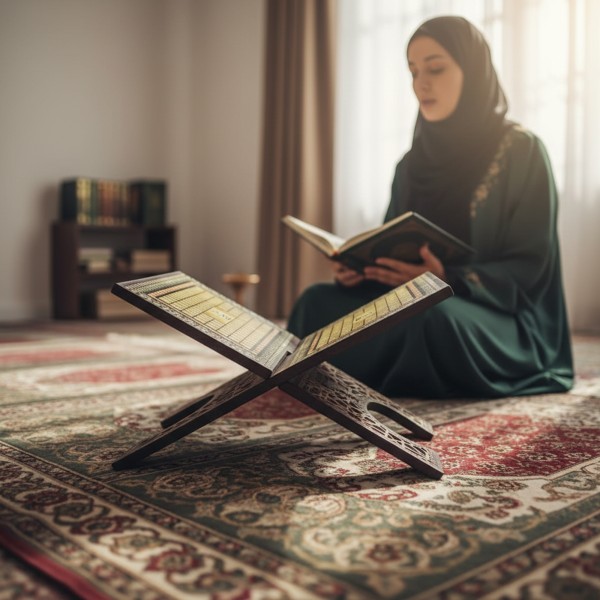 حامل خشبى قابل للطى للقرآن الكريم