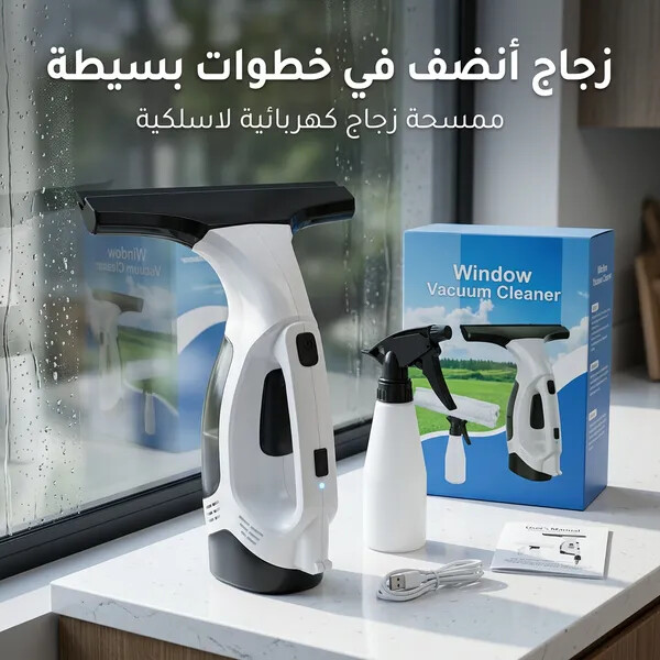ممسحة الزجاج اللاسلكية لشفط المياه