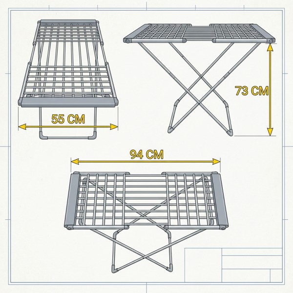 مجفف ملابس كهربائي مجنح قابل للطي