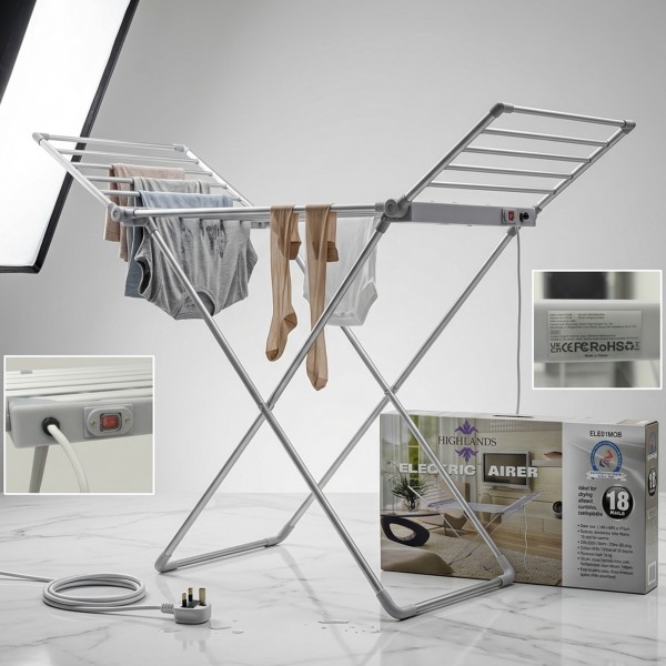 مجفف ملابس كهربائي مجنح قابل للطي