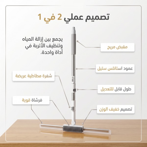 فرشاة و ممسحة فرك الأرضيات وسيراميك الجدران 2 في 1