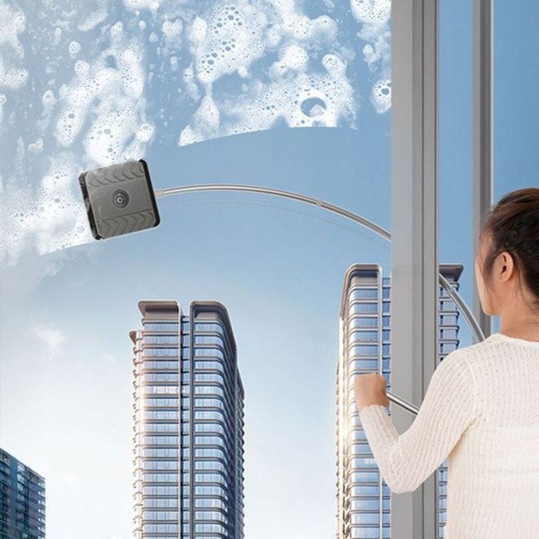 أداة تنظيف النوافذ مزدوج الجانبين قابلة للتمديد