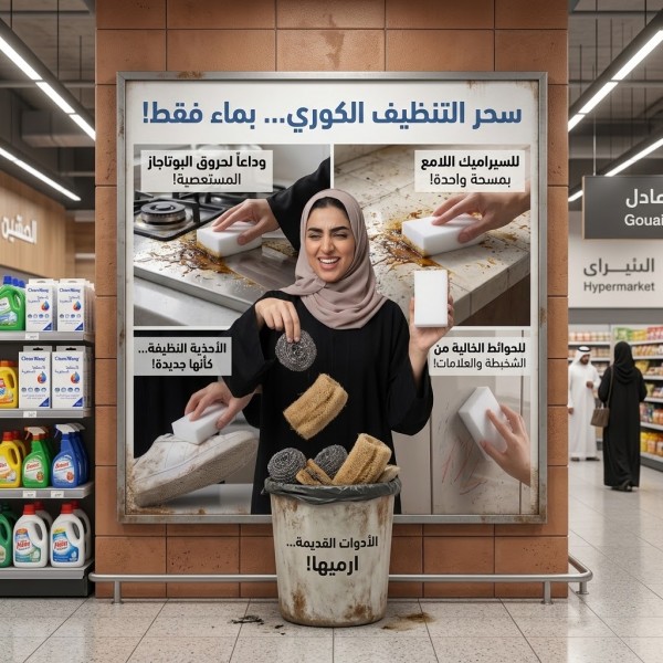 السفنجه الكوري للتنضيف الحل الامثل سحر حقيقي بماء فقط لكل منزلك