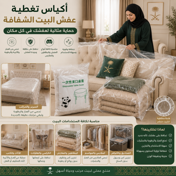 اكياس تغطية عفش البيت الشفافه