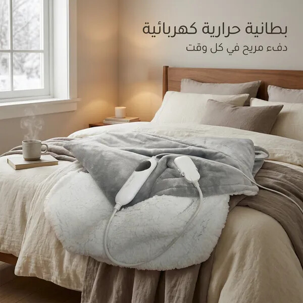 بطانية حرارية كهربائية فاخرة مقاس 200 150 سم