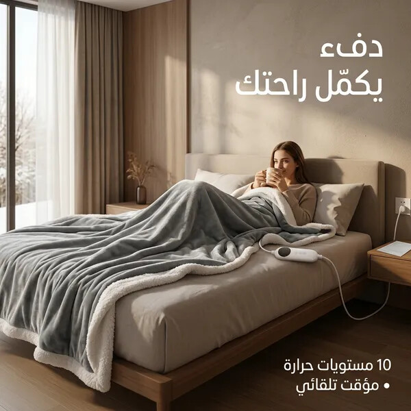 بطانية حرارية كهربائية فاخرة مقاس 200 150 سم