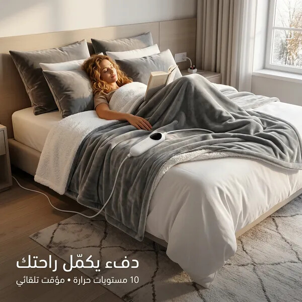 بطانية حرارية كهربائية فاخرة مقاس 200 150 سم