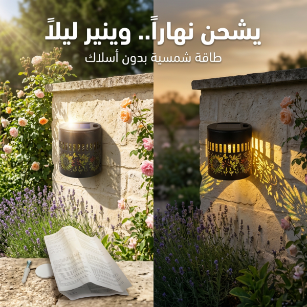 زينة الحديقة الدو ارة بالطاقة الشمسية اضاءة 7 ألوان
