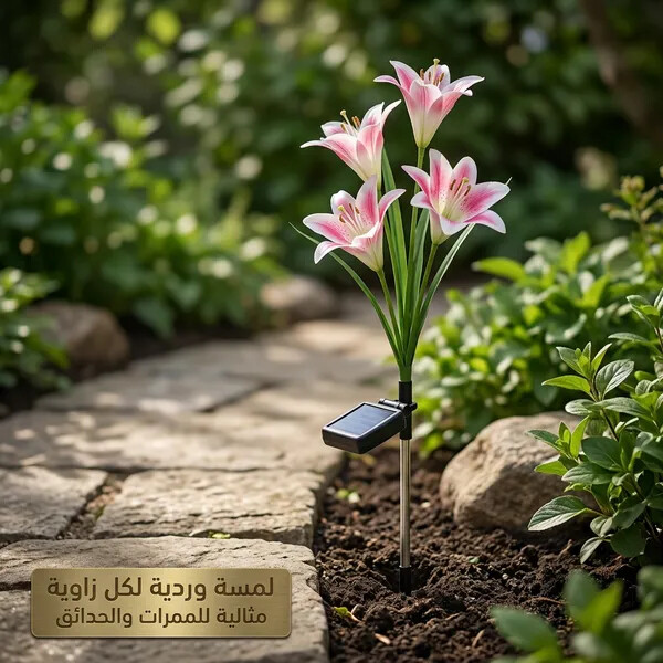 زهور زينة بالطاقة الشمسية تضيء