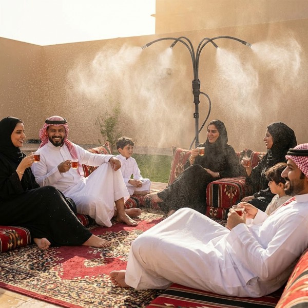 سيستم توزيع رش ارضيات الجناين و نظام رذاذ محمول بطول 79 سم للتبريد في الهواء الطلق من دى ال سى بضمان عامين