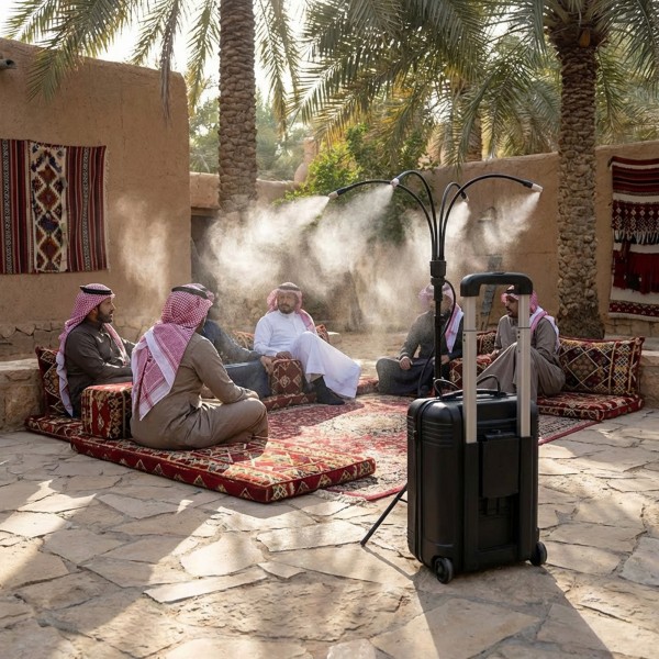 سيستم توزيع رش ارضيات الجناين و نظام رذاذ محمول بطول 79 سم للتبريد في الهواء الطلق من دى ال سى بضمان عامين