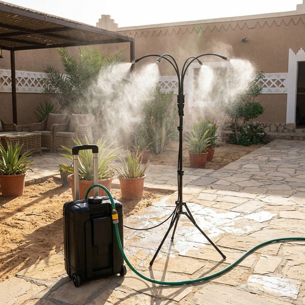 سيستم توزيع رش ارضيات الجناين و نظام رذاذ محمول بطول 79 سم للتبريد في الهواء الطلق من دى ال سى بضمان عامين