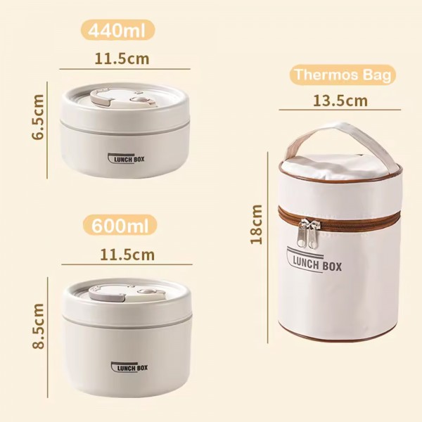 3 قطع لانش بوكس حرارى مع شنطة هدية