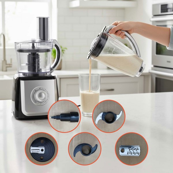 محضر الطعام وخلاط وقطاعة 2 في 1