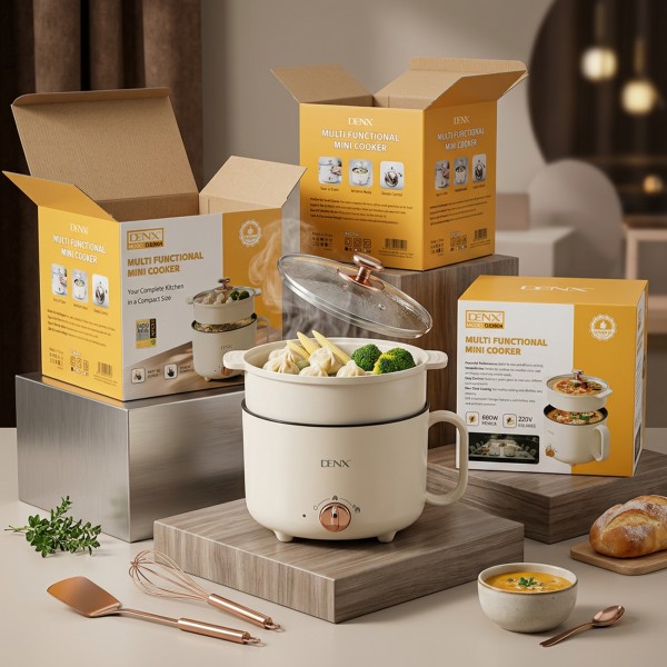 قدر الطبخ والتبخير الذكي 2 في 1 من دينكس - سعة 1.5 لتر، سطح سيراميك وضمان عامين