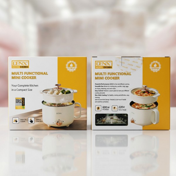 قدر الطبخ والتبخير الذكي 2 في 1 من دينكس - سعة 1.5 لتر، سطح سيراميك وضمان عامين