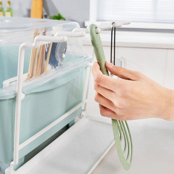 حافظة و منظم الاطباق و المعالق و مصفى للمياة الحديث