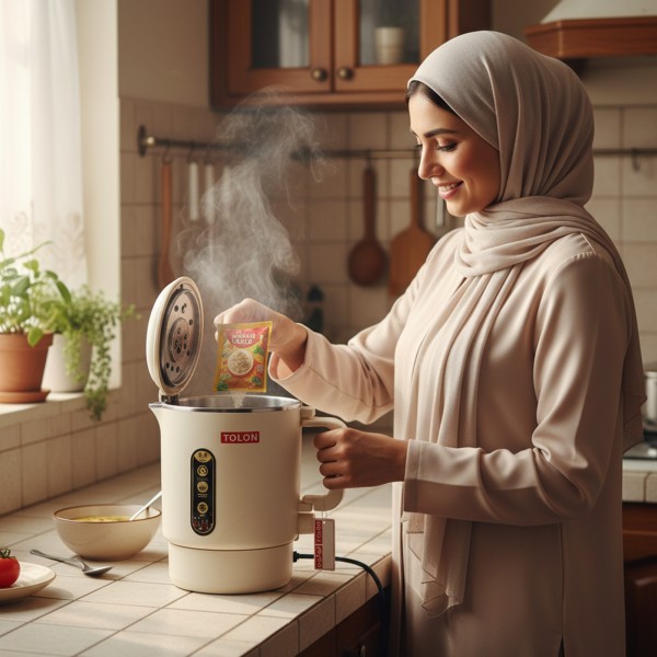 طنجرة طهي كهربائية صغيرة غير لاصقة بسعة 0.8 لتر