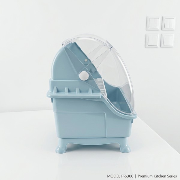 رف تجفيف أطباق 2 طبقة بغطاء